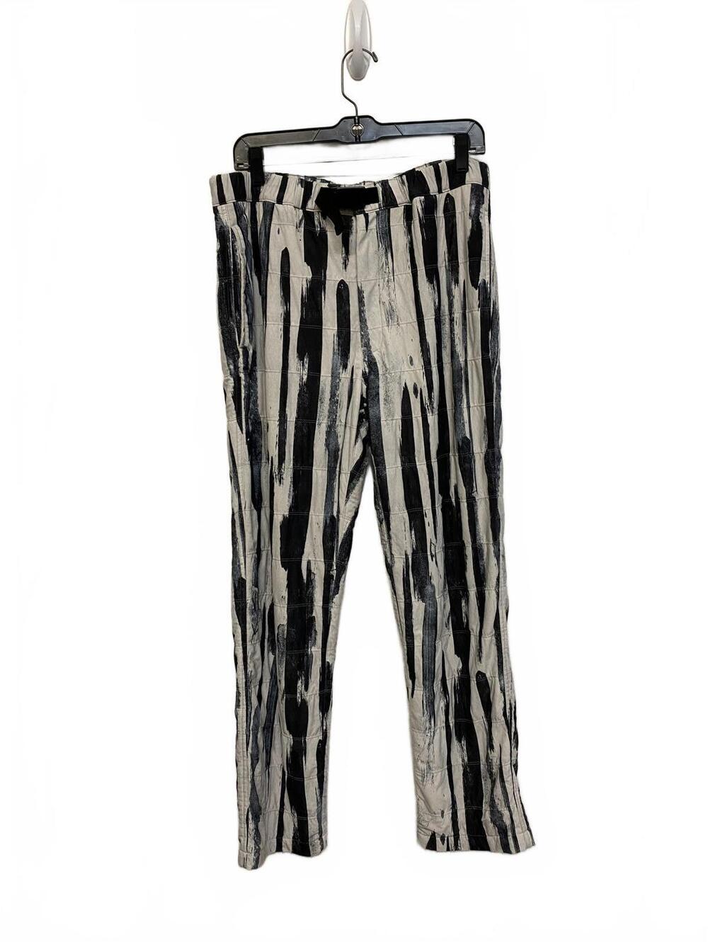 Snow Peak Polartec All Over Patterned Outdoor Pants w/ Belt Gray Black Medium